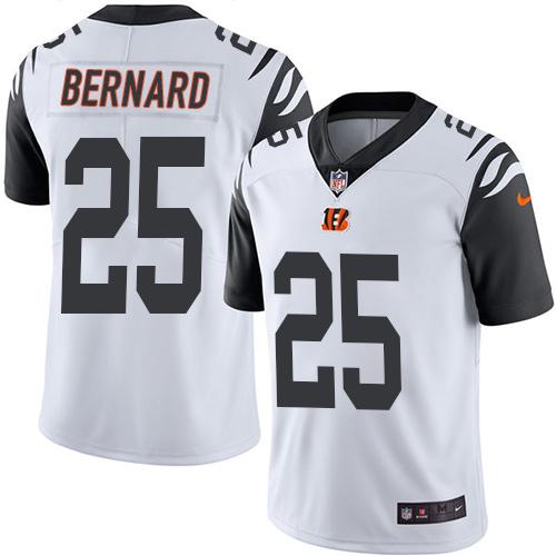 Cincinnati Bengals #25 Giovani Bernard White Men's Stitched Limited Rush Jersey Men's