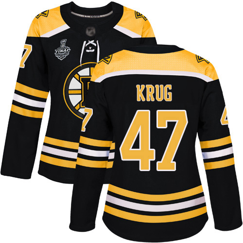 Adidas Boston Bruins #47 Torey Krug Black Home Authentic Stanley Cup Final Bound Women's Stitched Jersey Womens