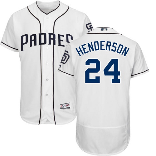 San Diego Padres #24 Rickey Henderson White Flexbase Authentic Collection Stitched Jersey Men's