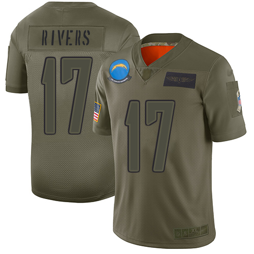 Los Angeles Chargers #17 Philip Rivers Camo Men's Stitched Limited 2019 Salute To Service Jersey Men's
