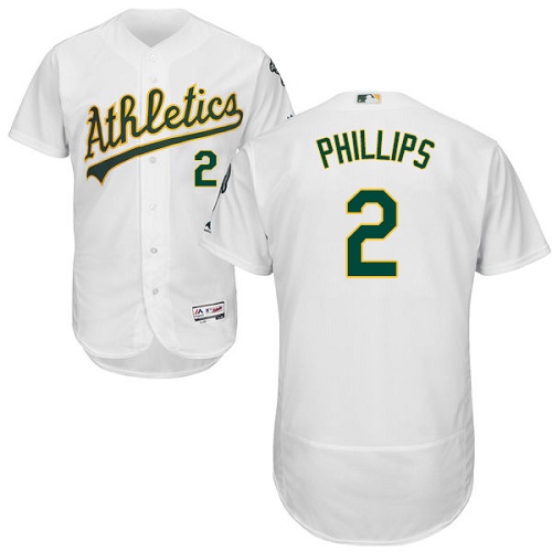 Oakland Athletics #2 Tony Phillips White Flexbase Authentic Collection Stitched Jersey Men's