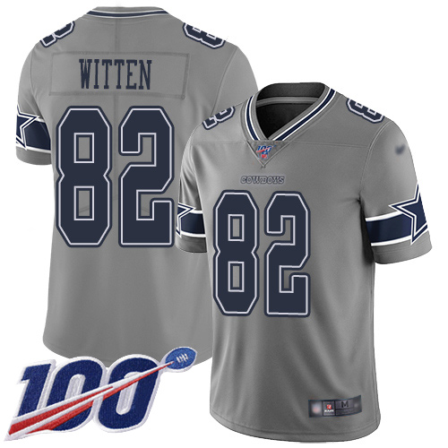 Dallas Cowboys #82 Jason Witten Gray Men's Stitched Limited Inverted Legend 100th Season Jersey Men's