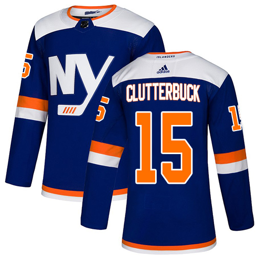 Adidas New York Islanders #15 Cal Clutterbuck Blue Authentic Alternate Stitched Jersey Men's