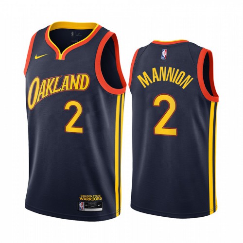 Golden State Warriors #2 Nico Mannion Navy Youth Swingman 2020-21 City Edition Jersey Youth