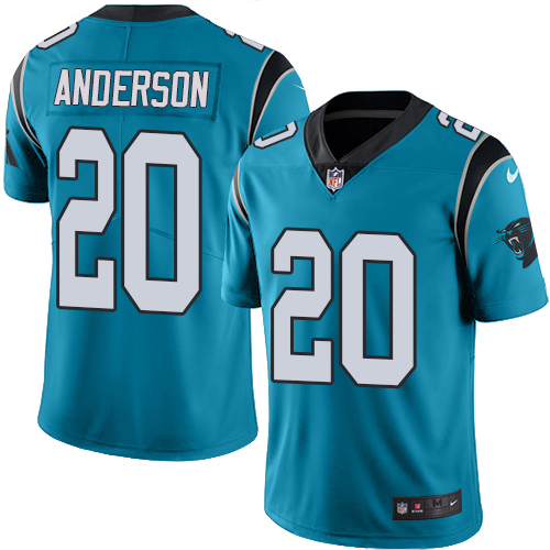 Carolina Panthers #20 C.J. Anderson Blue Men's Stitched Limited Rush Jersey Men's