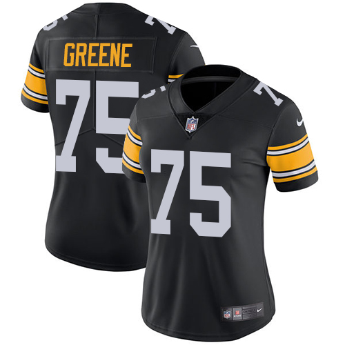 Pittsburgh Steelers #75 Joe Greene Black Alternate Women's Stitched Vapor Untouchable Limited Jersey Womens