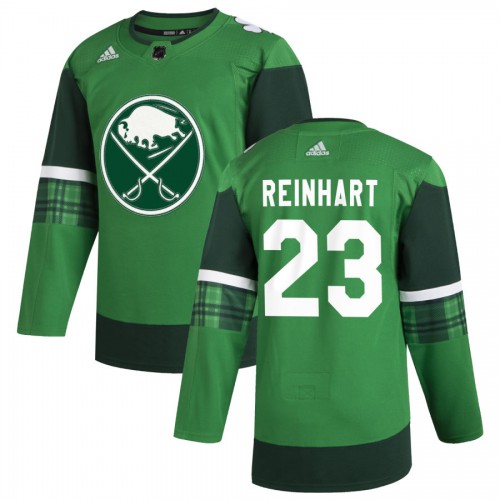 Buffalo Buffalo Sabres #23 Sam Reinhart Men's Adidas 2020 St. Patrick's Day Stitched Jersey Green.jpg Men's