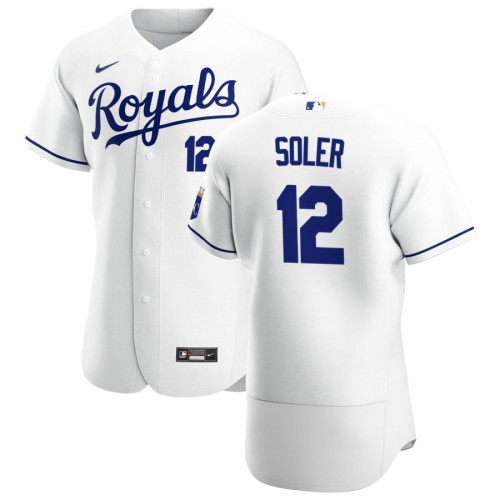 Kansas City Kansas City Royals #12 Jorge Soler Men's White Home 2020 Authentic Player Jersey Men's