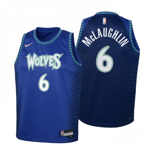 Minnesota Minnesota Timberwolves #6 Jordan Mclaughlin Youth Blue 2021/22 Swingman Jersey - City Edition Youth