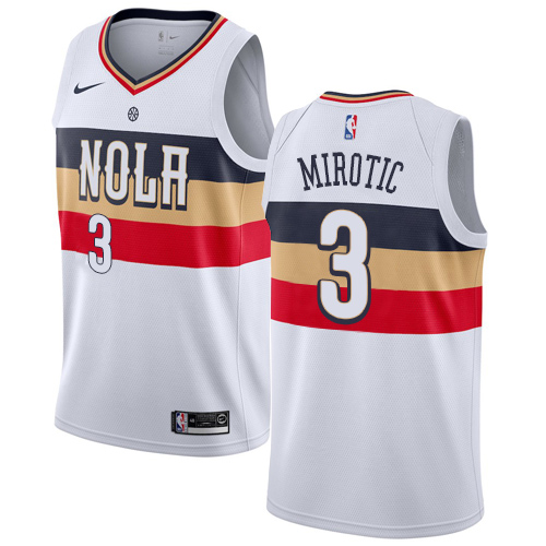 New Orleans Pelicans #3 Nikola Mirotic White Swingman Earned Edition Jersey Mens