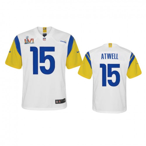 Los Angeles Los Angeles Rams #15 Tutu Atwell Youth Super Bowl LVI Patch Alternate Game Jersey - White Youth