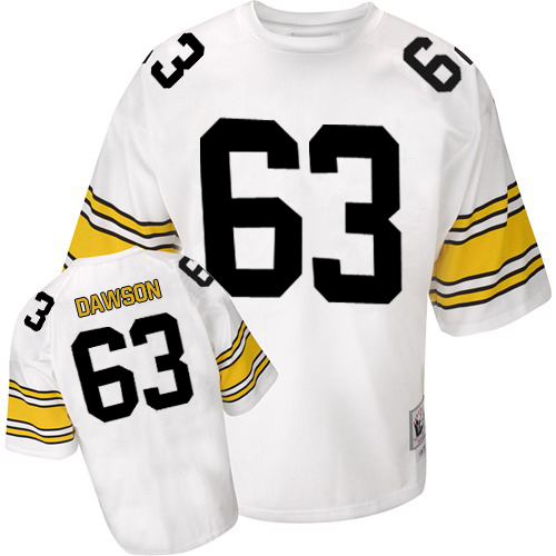 Mitchell And Ness Pittsburgh Steelers #63 Dermontti Dawson White Stitched Jersey Men's