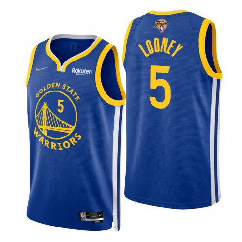 Golden State Warriors #5 Kevon Looney Royal Mens 2022 Finals Icon Edition 75th Anniversary Diamond Swingman Jersey Mens