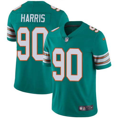 Miami Dolphins #90 Charles Harris Aqua Green Alternate Youth Stitched Vapor Untouchable Limited Jersey Youth