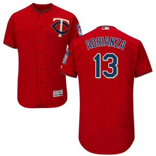 Minnesota Twins #13 Ehire Adrianza Red Flexbase Authentic Collection Stitched Jersey Men's