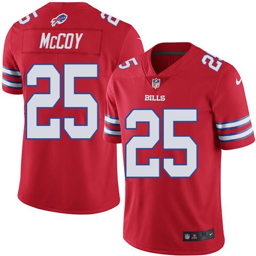 Buffalo Bills #25 LeSean McCoy Red Men's Stitched Elite Rush Jersey Men's