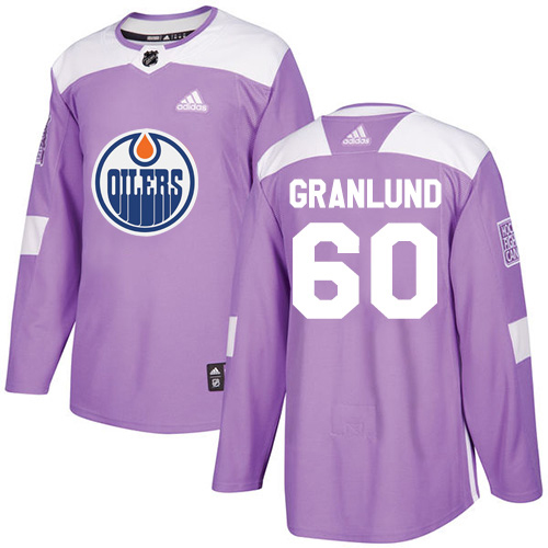Adidas Edmonton Oilers #60 Markus Granlund Purple Authentic Fights Cancer Stitched Jersey Men's