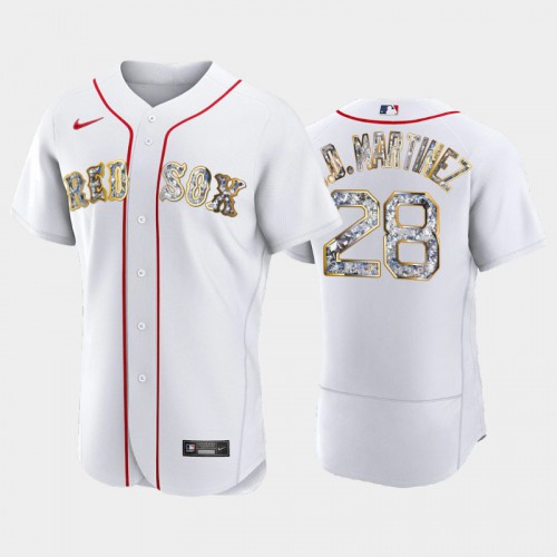 Boston Boston Red Sox #28 J.D. Martinez Men's Diamond Edition Jersey - White Men's