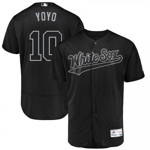 Chicago Chicago White Sox #10 Yoan Moncada YoYo Majestic 2019 Players' Weekend Flex Base Authentic Player Jersey Black Men's