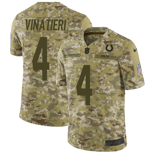 Indianapolis Colts #4 Adam Vinatieri Camo Men's Stitched Limited 2018 Salute To Service Jersey Men's