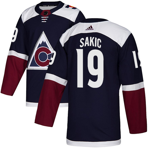 Adidas Colorado Avalanche #19 Joe Sakic Navy Alternate Authentic Stitched Jersey Men's
