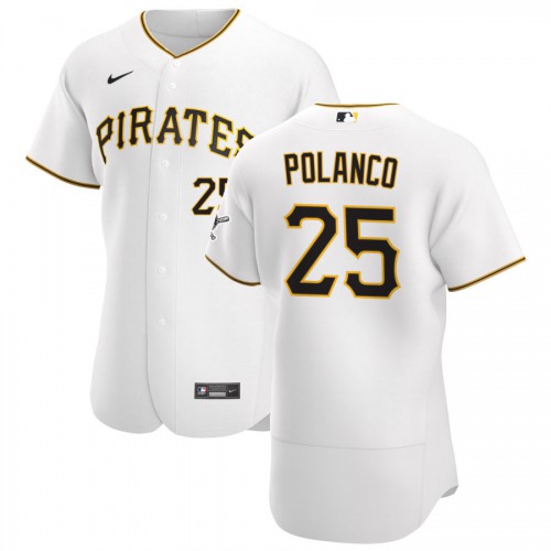 Pittsburgh Pittsburgh Pirates #25 Gregory Polanco Men's White Home 2020 Authentic Player Jersey Men's