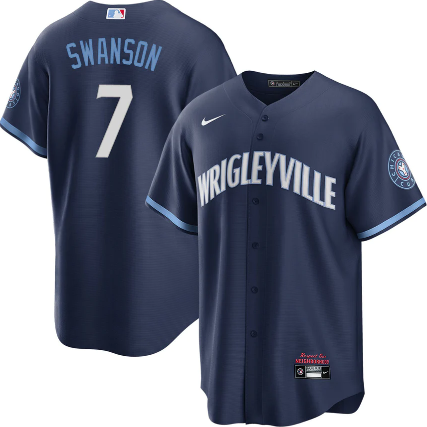 Men's Youth Women's Dansby Swanson Chicago Cubs Navy City Connect Premium Replica Player Jersey