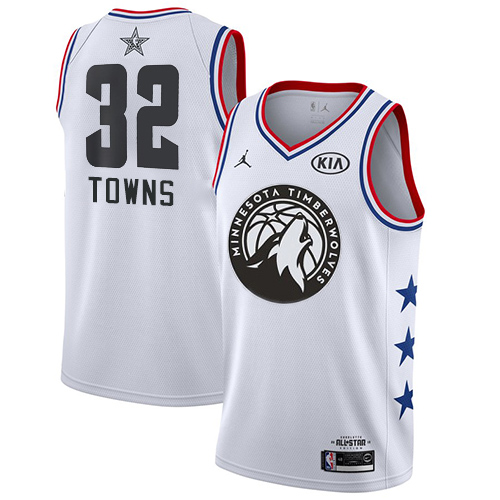 Minnesota Timberwolves #32 Karl-Anthony Towns White Youth Jordan Swingman 2019 All-Star Game Jersey Youth