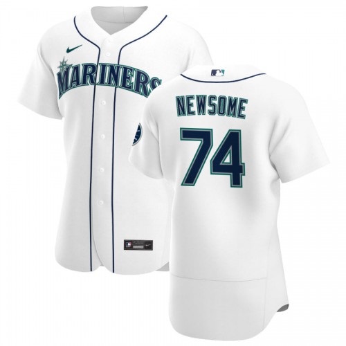 Seattle Seattle Mariners #74 Ljay Newsome Men's White Home 2020 Authentic Player Jersey Men's
