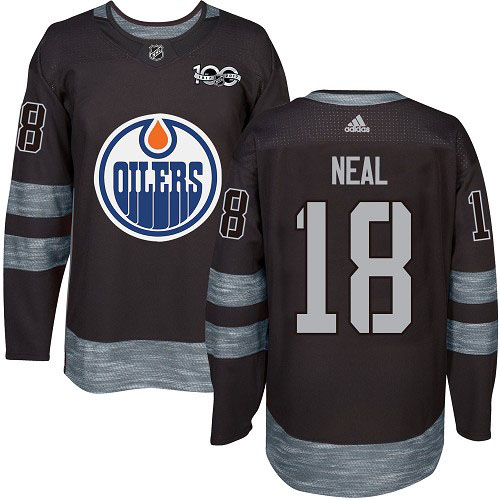 Adidas Edmonton Oilers #18 James Neal Black 1917-2017 100th Anniversary Stitched Jersey Men's