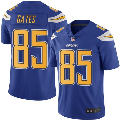 Los Angeles Chargers #85 Antonio Gates Electric Blue Men's Stitched Limited Rush Jersey Men's