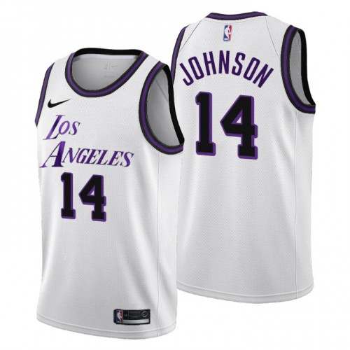Los Angeles Lakers #14 Stanley Johnson Mens 2022-23 City Edition Jersey - Cherry Blossom White Mens