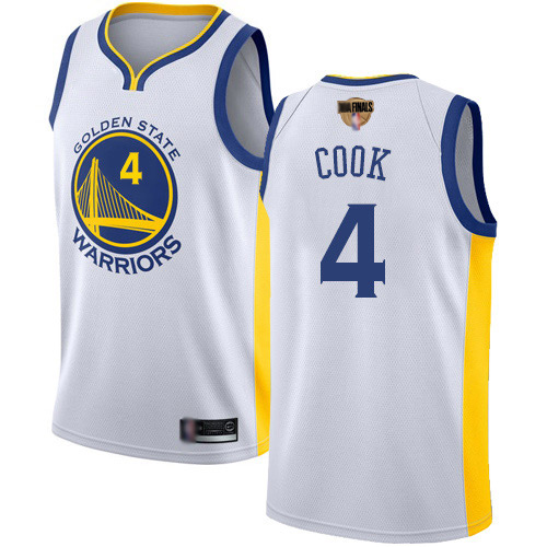 Golden State Warriors #4 Quinn Cook White 2019 Finals Bound Swingman Association Edition Jersey Mens