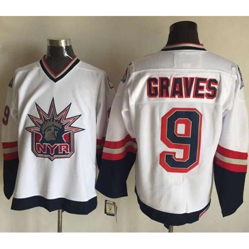 New York Rangers #9 Adam Graves White CCM Statue of Liberty Stitched Jersey Men's