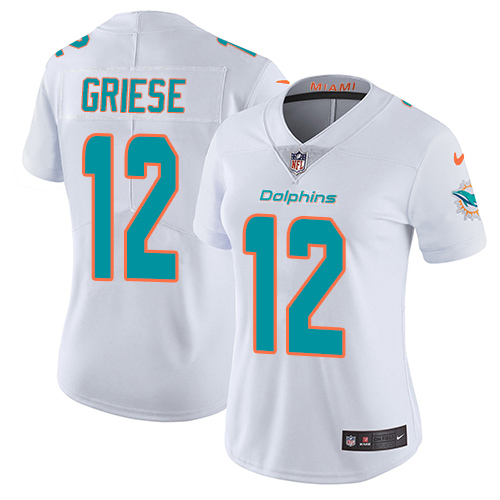 Miami Dolphins #12 Bob Griese White Women's Stitched Vapor Untouchable Limited Jersey Womens