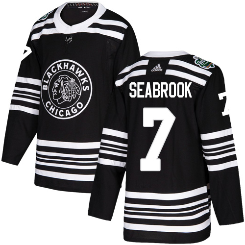 Adidas Chicago Blackhawks #7 Brent Seabrook Black Authentic 2019 Winter Classic Stitched Jersey Men's