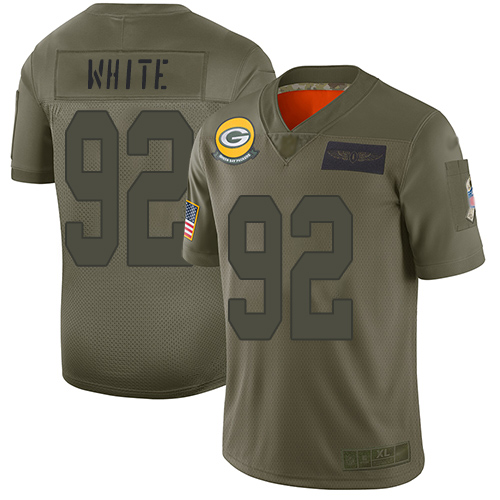 Packers #92 Reggie White Camo Men's Stitched Limited 2019 Salute To Service Jersey