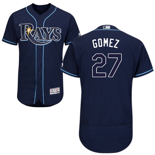Tampa Bay Rays #27 Carlos Gomez Dark Blue Flexbase Authentic Collection Stitched Jersey Men's