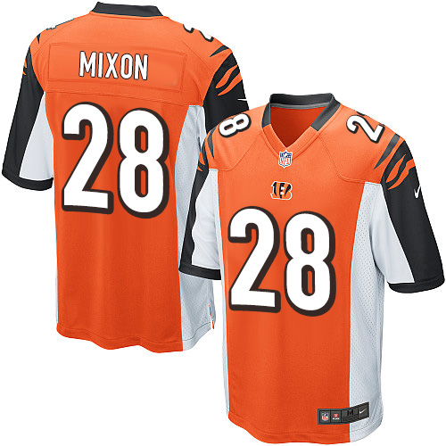 Bengals #28 Joe Mixon Orange Alternate Youth Stitched Elite Jersey