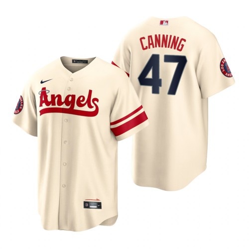 Los Angeles Los Angeles Angels #47 Griffin Canning Cream Men's 2022 City Connect Game Jersey Men's