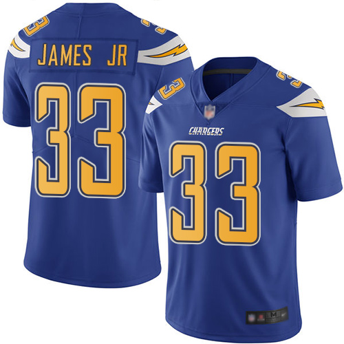 Chargers #33 Derwin James Jr Electric Blue Men's Stitched Limited Rush Jersey