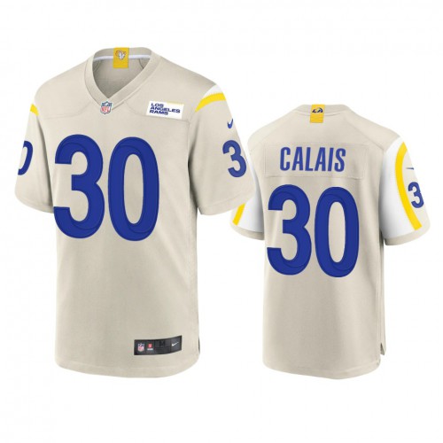 Los Angeles Los Angeles Rams #30 Raymond Calais Men's Game Jersey - Bone Men's