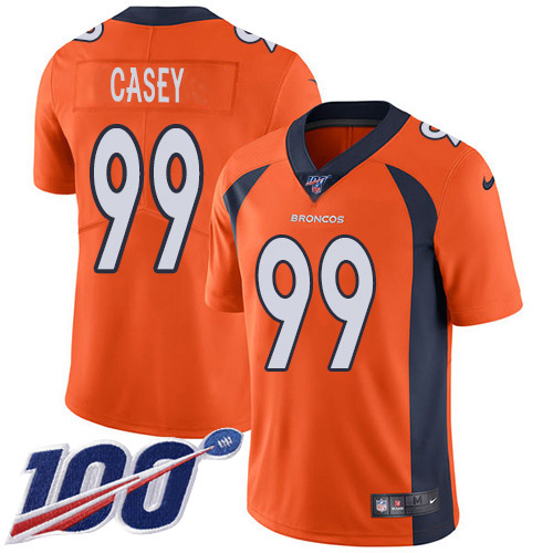 Denver Broncos #99 Jurrell Casey Orange Team Color Men's Stitched 100th Season Vapor Untouchable Limited Jersey Men's