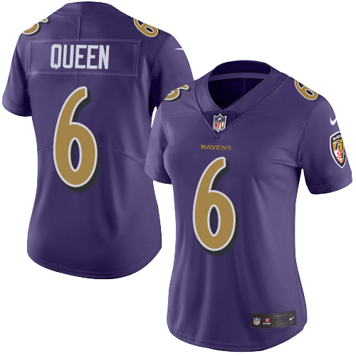 Ravens #6 Patrick Queen Purple Women's Stitched Limited Rush Jersey