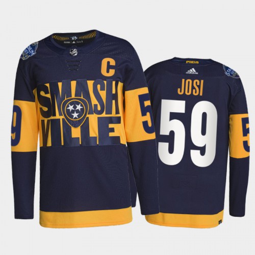 Adidas Nashville Predators #59 Roman Josi Men's 2022 Stadium Series Authentic Jersey - Navy Men's