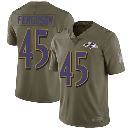 Baltimore Ravens #45 Jaylon Ferguson Olive Men's Stitched Limited 2017 Salute To Service Jersey Men's