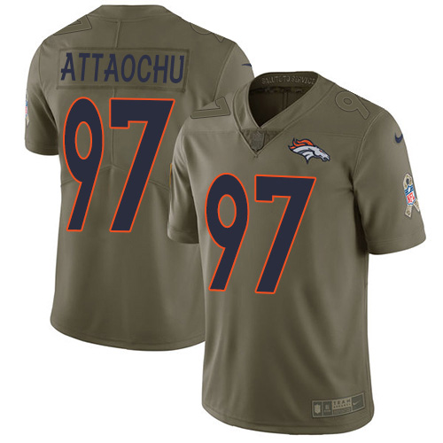 Denver Broncos #97 Jeremiah Attaochu Olive Youth Stitched Limited 2017 Salute To Service Jersey Youth