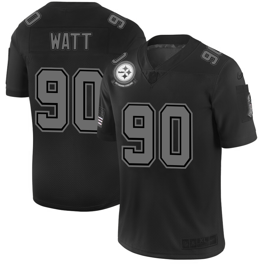 Pittsburgh Steelers #90 T.J. Watt Men's Black 2019 Salute To Service Limited Stitched Jersey
