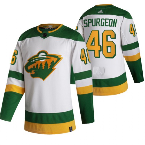 Minnesota Minnesota Wild #46 Jared Spurgeon White Men's Adidas 2020-21 Reverse Retro Alternate Jersey Men's