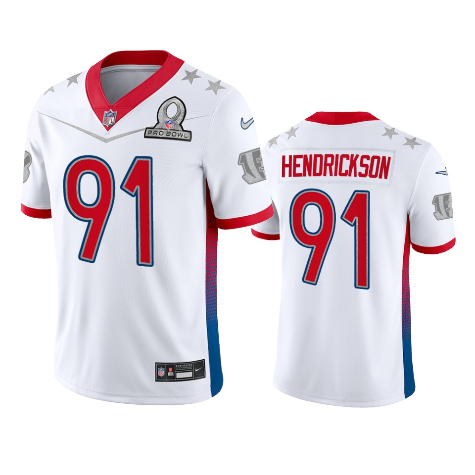 Bengals #91 Trey Hendrickson Men's 2022 AFC Pro Bowl Game Jersey White